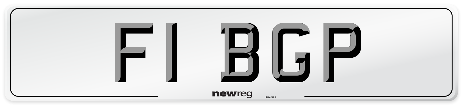 F1 BGP Number Plate from New Reg